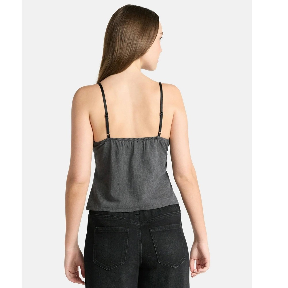 Babydoll Y2K‎ Vibe Sweetheart Tank Top  XXL Charcoal Gray Cami Lace Trim 2XL NWT - Picture 4 of 10